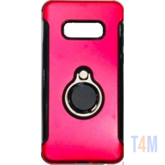 CAPA DE SILICONE COM METAL E ANEL DE DEDO XIAOMI REDMI REDMI 4A ROSA